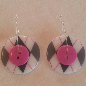 Large Argyle double button earrings
