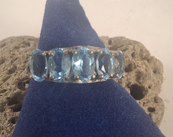 Silver Blue Topaz Fashion Ring
