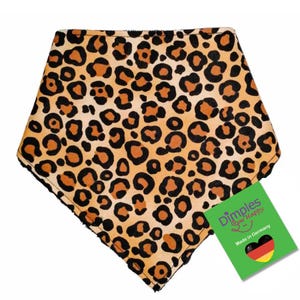 Dimples Leoparden Animalprint Hundehalstuch Bandana für kleine mittelgroße und große Hunde und Katzen