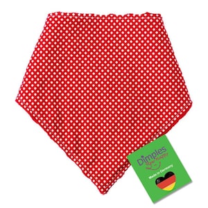 Dimples Rot-Weiß Kariertes Hundehalstuch - Karo Wendetuch für kleine mittelgroße und große Hunde und Katzen - Hundemode - Hundegeschenk