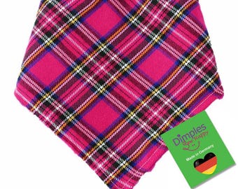 Dimples Schottenkaro pink Hundehalstuch Bandana für kleine mittelgroße und große Hunde und Katzen