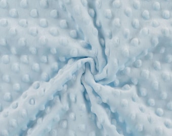 1m Minky Fleece Stoff mit Dots Noppen gepunktet, hellblau,Meterware