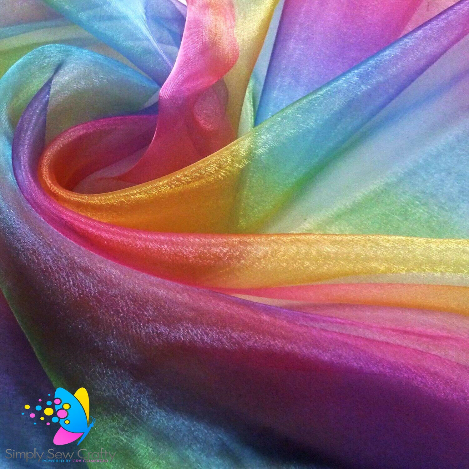 Iridescent Rainbow Crinkle Organza Fabric - 11 colours See Description for  width