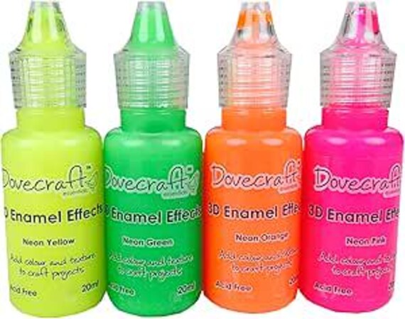 Dovecraft 3D Enamel Effects - Neon - Pack of 8 X 20ml - Simply Sew Crafty  - Etsy