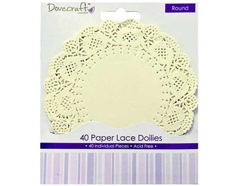 Dovecraft Essentials - Circle Paper Doilies - Décorations Cardmaking Arts Crafts - Simply Sew Crafty™