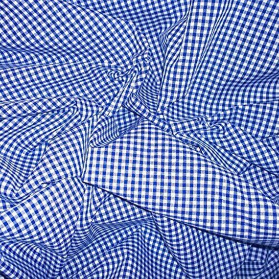 Gingham Polycotton Fabric Checked - Metre 112cm 44