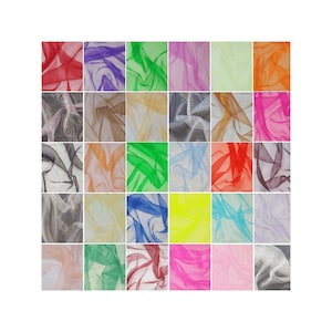 Sheer Organza Fabric Voile Curtain Wedding Decor Material - Per Metre - Colours by SImply Sew Crafty