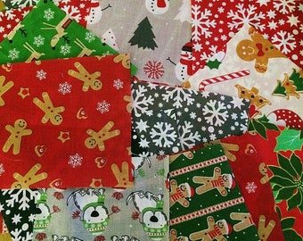 Fabric Remnants Scraps Bundle Offcuts Polycotton Christmas - 100g by Simply Sew Crafty