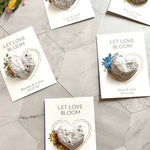 Eco-Friendly Seed Bomb Wedding Favors. Personalized Heart Seed Bomb Cards Glassine Envelope and Wax Seal. Recycled Paper Wildflower Seeds image 8