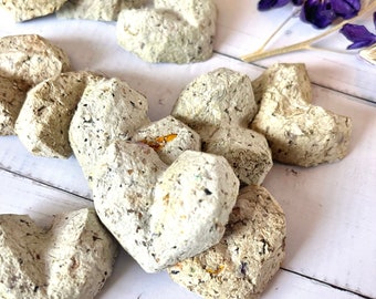 Bulk Seed Bombs, Geometric Heart Shaped, Eco Friendly Wedding & Party Favors, Recycled, Plantable Wildflower Seeds, Biodegradable