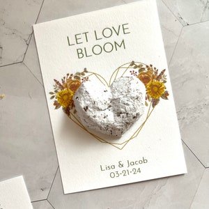 Eco-Friendly Seed Bomb Wedding Favors. Personalized Heart Seed Bomb Cards Glassine Envelope and Wax Seal. Recycled Paper Wildflower Seeds image 3