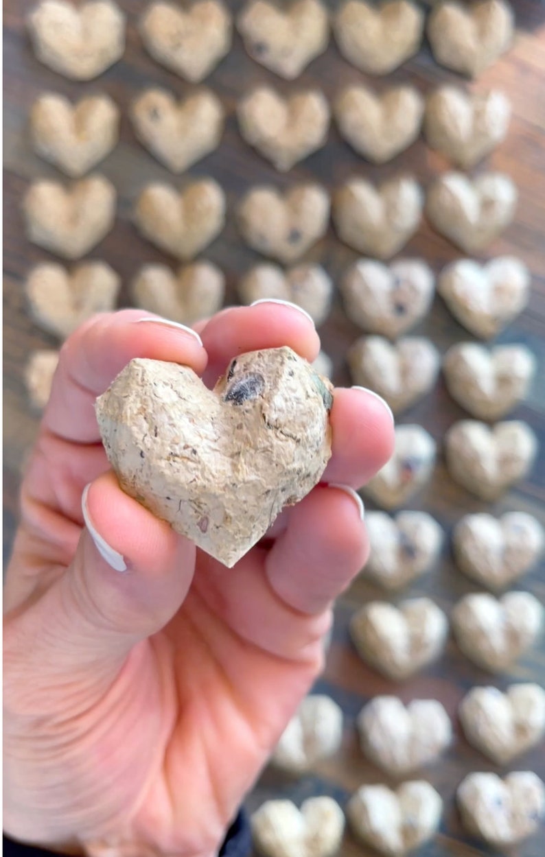 Bulk Seed Bombs, Geometric Heart Shaped, Eco Friendly Wedding & Party Favors, Recycled, Plantable Wildflower Seeds, Biodegradable image 4