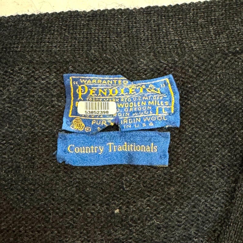 Vintage Pendleton Cardigan Pure Virgin Wool Mens L Country Traditionals Grandpa image 2