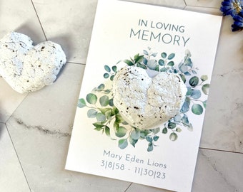 Funeral Keepsake Seed Bomb Cards. Eco-Friendly & Personalized Plantable Heart Cards. Recycled Paper Flower Seeds. Celebration of Life Favors