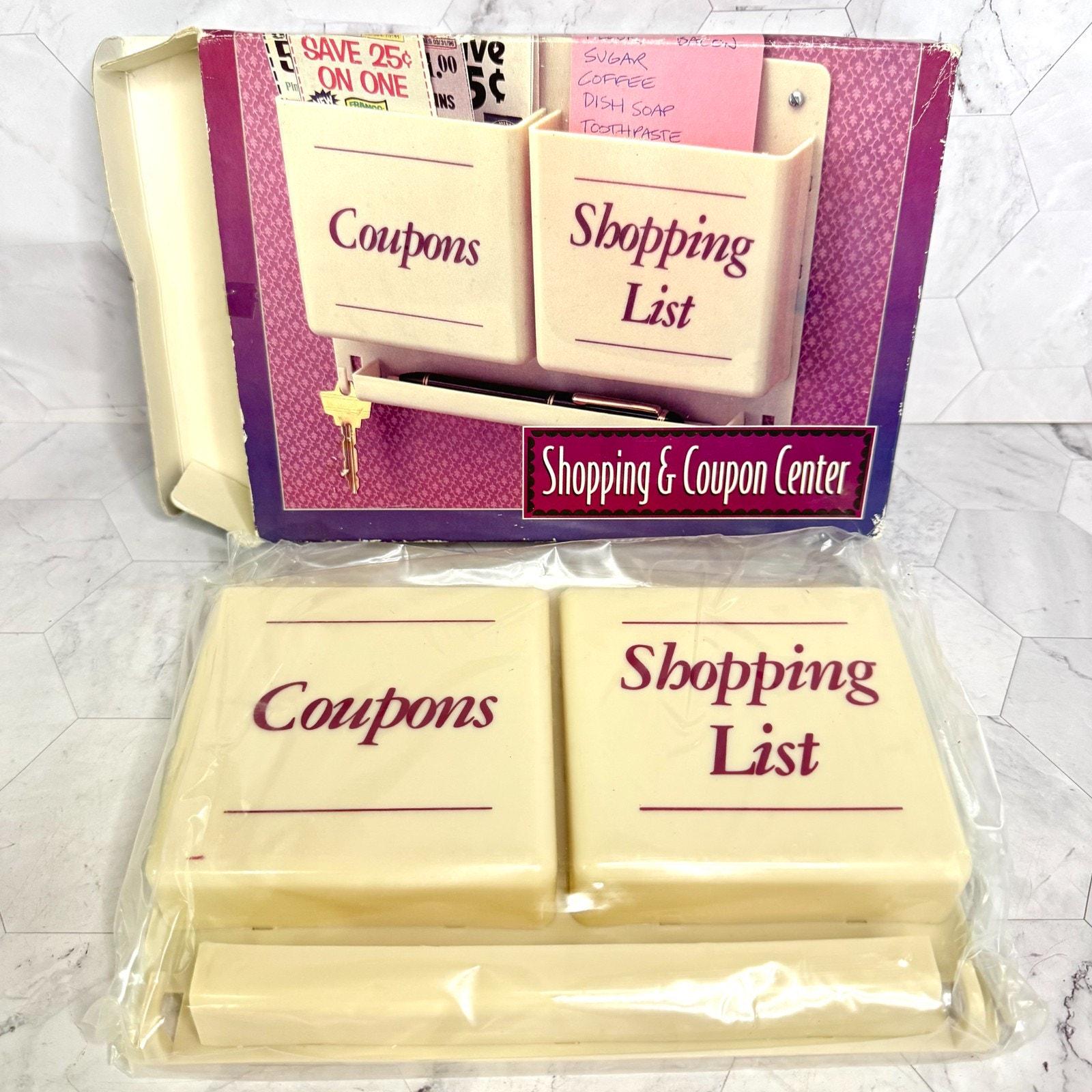 Vtg Shopping & Coupon Center New in Box Plastic Hang on Wall Pen Key Hook NOS