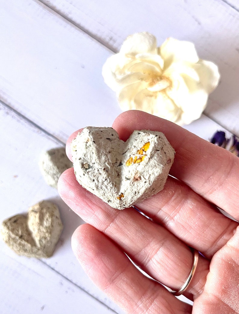 Bulk Seed Bombs, Geometric Heart Shaped, Eco Friendly Wedding & Party Favors, Recycled, Plantable Wildflower Seeds, Biodegradable image 1