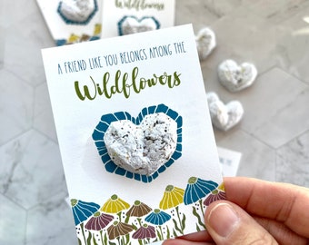 Seed Bomb Card Eco-Friendly Heart Seed Bomb Party Favors Recycled Paper Wildflower Seeds Biodegradable