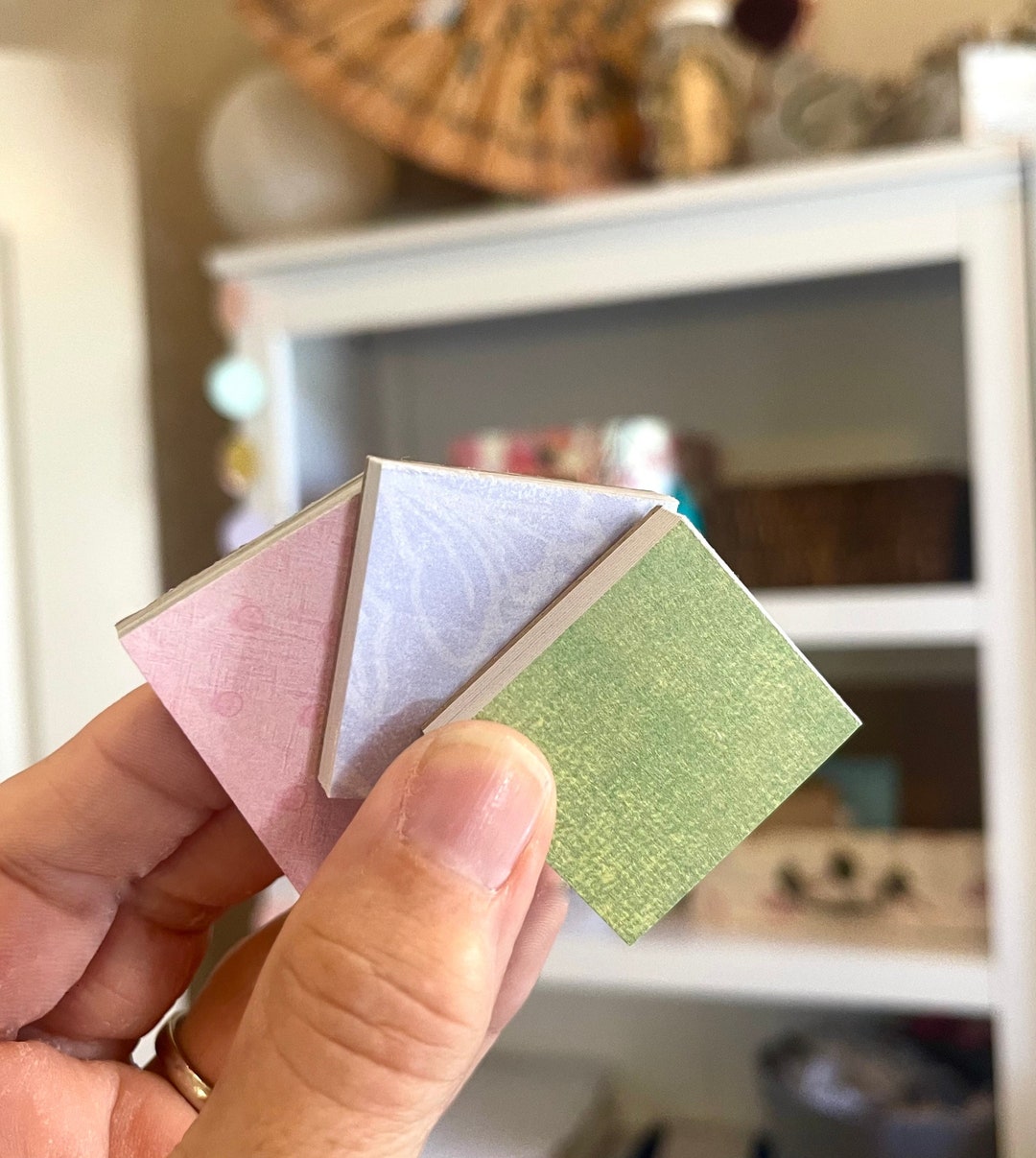 Handmade Mini Notepads. Set of 3 Tiny Colorful Memo Pads With 50 Sheets ...