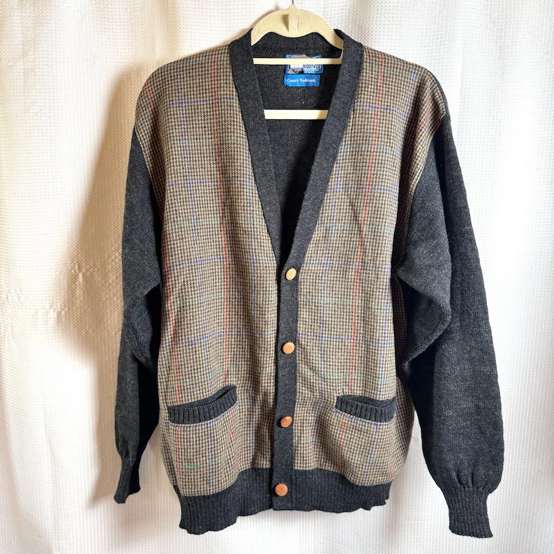 Vintage Pendleton Cardigan Pure Virgin Wool Mens L Country Traditionals Grandpa image 1