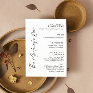 Signature Drink Sign, Bar Menu, wedding bar menu, signature drinks, bar menu template, Modern drink menu, cocktail menu, bar menu template