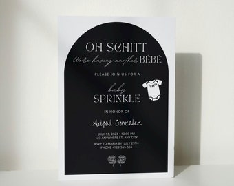 Editable Baby Sprinkle Invitation, Schitt's Creek Inspired invite, Oh Schitt We're Having Another Bebe, Printable Digital Download Template