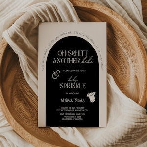 Schitt's Creek Inspired Baby Sprinkle Invitation, Digital Download Canva Template, Unique Oh Schitt, Another Bebe Theme Printable Invite