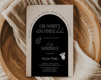 Schitt's Creek Inspired Baby Sprinkle Invitation, Digital Download Canva Template, Unique Oh Schitt, Another Bebe Theme Printable Invite