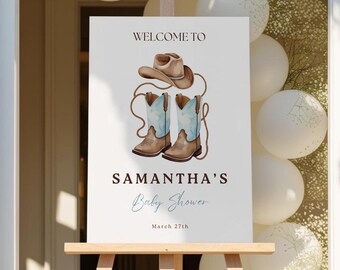 Cowboy Baby Shower Welcome Sign: Western Theme (Digital Download)