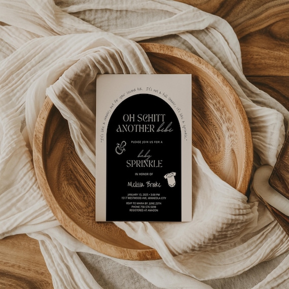 Schitt's Creek Inspired Baby Sprinkle Invitation, Digital Download Canva Template, Unique Oh Schitt, Another Bebe Theme Printable Invite