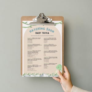 Dinosaur Baby Shower Games Bundle, Hatching Soon,Baby Trivia Printable Shower Games, Baby Bingo Dino Signage,Canva Editable Instant Download