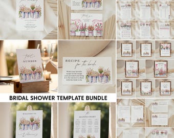 Floral Bridal Shower Decor Bundle: Farmer's Market Theme (Editable Digital Download)