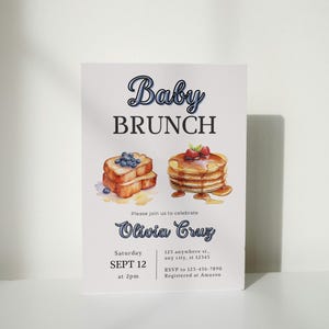 Editable Berry Baby Brunch Baby Shower Invitation Bundle, Blueberry Pancake Baby Shower Invite, Blueberry Strawberry Baby Shower Brunch