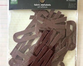 Making Memories 2 Inch Fabric Alphabet 36 Brown Letters Grace Jersey Sans Serif Vintage 2004 23563