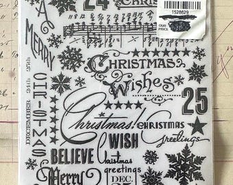 Tim Holtz Idea-ology Remnant Rubs Christmastime TH93093 Christmas Rub On Transfers NOS