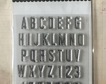Maya Road Metro UC Alphabet Clear Stamp Set SMP2617 Letters Numbers Retired