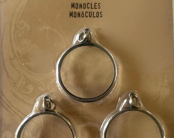 Tim Holtz Idea-ology Monocles TH93129, 3 Metal Monocles, Mixed Media Embellishment Jewelry Assemblage Supply