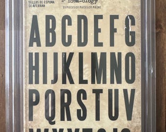 Tim Holtz Idea-ology Cling Foam Stamps Block Upper TH93577 | Uppercase Alphabet Craft Stamps | Mixed Media Scrapbooking