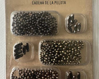 Tim Holtz Idea-ology Ball Chain | 3 Metal Ball Chains with Connectors | Mixed Media Hardware | Scrapbooking Supply | Assemblage Chain