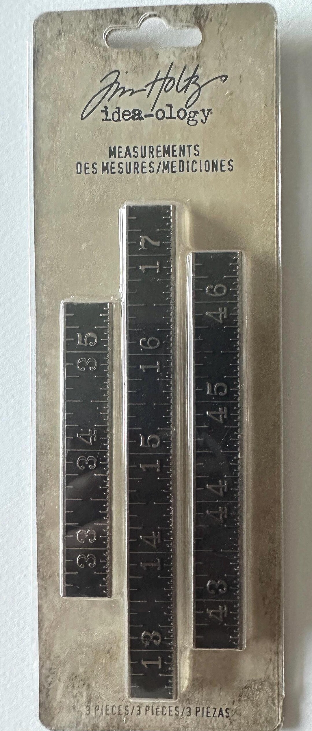 Tim Holtz Idea-ology Measurements TH93682 Metal Rulers 3 Pieces Mixed ...