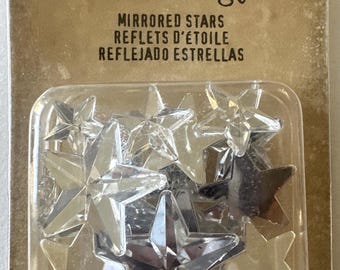 Tim Holtz Idea-ology Mirrored Stars TH93083, 24 Faceted Star Embellishments, Mixed Media Junk Journal Scrapbook Supply