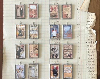 The Titania Collection - Handmade Silver Soldered Vintage Art Charms - Journal Charms or Necklace Pendants - Choose Your Charm