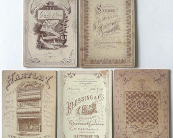 Tim Holtz Idea-ology Cabinet Card Frames | 5 Vintage Style Photo Frames | Scrapbooking Ephemera | Mixed Media Embellishment | Collage Supply