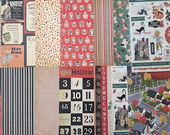 Echo Park Trick or Treat Collection Kit + Chipboard Accents | 12x12 Halloween Scrapbook Paper, Stickers & Embellishments | Steven Duncan