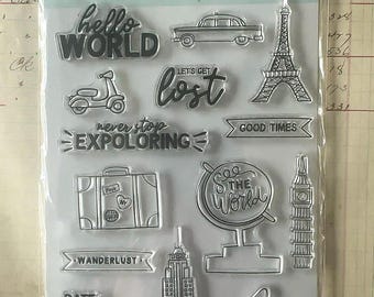 My Mind’s Eye Cityscapes Clear Stamp Set CTS401 Travel Paris London NYC Retired