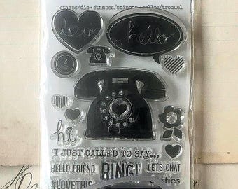 Pink Paislee Switchboard Clear Stamp & Die Set 01277 Retro Telephone 2014 Retired