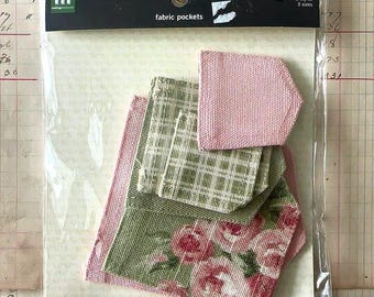 Making Memories Sophia Fabric Pockets 6pc Vintage 2004 Scrapbook Cardmaking Embellishments 23573
