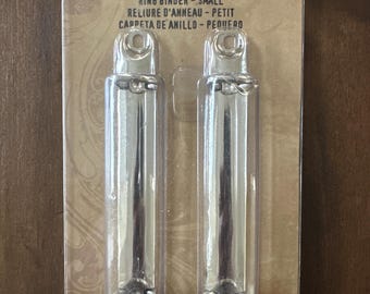 Tim Holtz Idea-ology Small Ring Binder | 2 Ring Binders + 4 Brads | Journal Hardware | Bookbinding Supplies | Mixed Media Embellishment