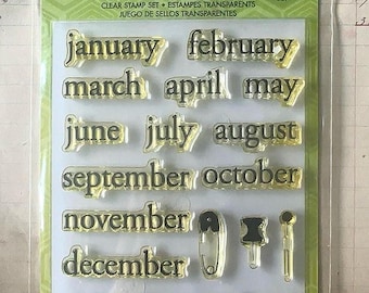 Hero Arts Make a Date Clear Stamp Set CL573 Months Numbers Calendar Retired 2014