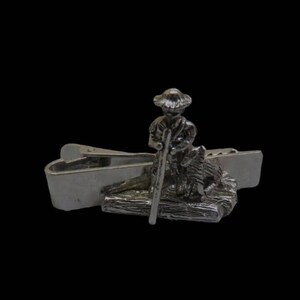 Vintage Tie Clip Bar Sarah Coventry Huckleberry Huck Finn Tom Sawyer Dog on Raft