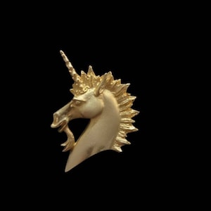 Vintage Einhorn Anhänger, goldfarben, 5 1/4 Zoll Fun Fabelwesen